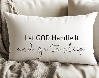 Inspirational Christian Lumbar Pillow With Spiritual GOD Quote Text Cushion for Bedroom a Gift Biblical decor Religious  Calligraphy Pillow