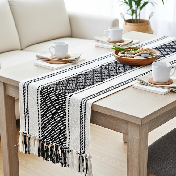 Boho Table Runner With Tassels Cotton Woven Washable Farmhouse Dining Table Runner  Dresser Scarf Console Table Coffee Table Top Cover - Etsy