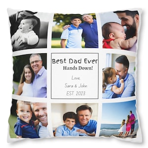 Personalized Gift For Dad Pillow Cover, Custom Throw Pillow Cover, Personalised Photo Cushion , Custom Pillow Case With Family Pictures