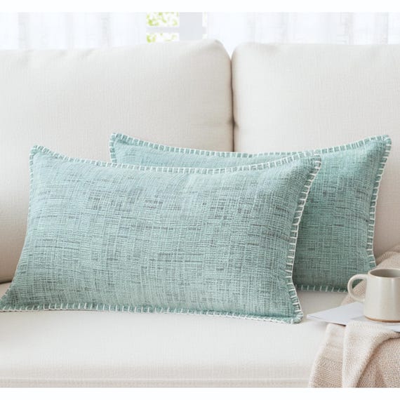 NUYECY Federa Cuscino Lombare 35x66 Cm - Ciniglia Morbida Grigia Con Cerniera Nascosta, Per Divano E Letto, Stile Bohémien