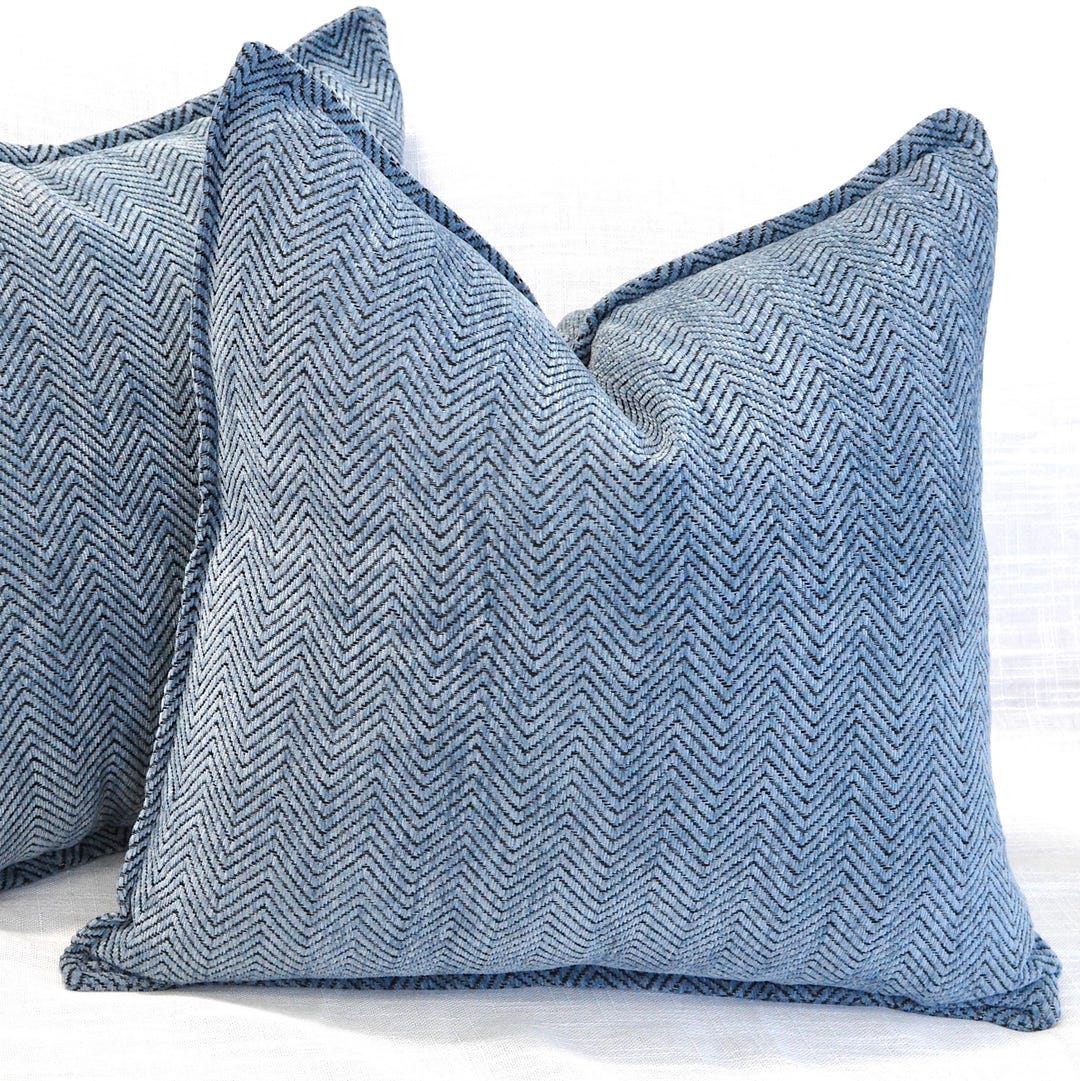 Chevron Throw Pillow Covers Set of 2 Striped Pattern Soft Chenille ...