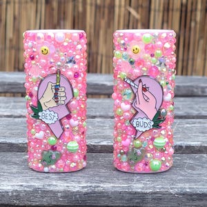 For classic BIC lighters/ Bling lighter cover pair/ bedazzled lighter cover/Best Buds