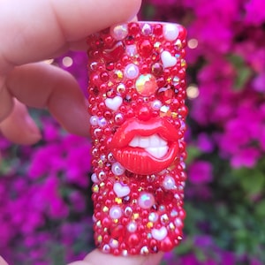 For classic BIC lighters/ Bling lighter cover/ bedazzled lighter cover/ junk lighter cover/ xoxo/ lips