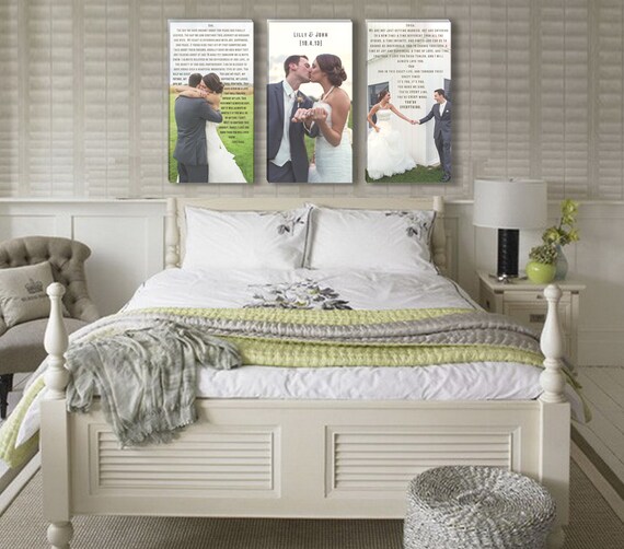  Wedding Vow Art with Photos Three Canvases Photos with Etsy