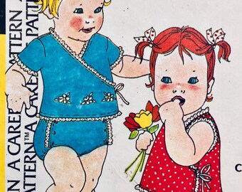 McCall's 4081 Vintage 1974 Sewing Pattern Baby's Top and Panties to fit 12 month old cut complete
