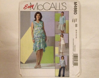 McCall's 4880 Easy Sewing Pattern Misses' Maternity Tops, Skirt and Pants in two lengths 8-14 factory folded