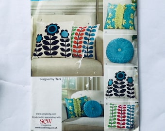 Simplicity 2160 Sewing Pattern for Pillows/Cushions round and square factory folded