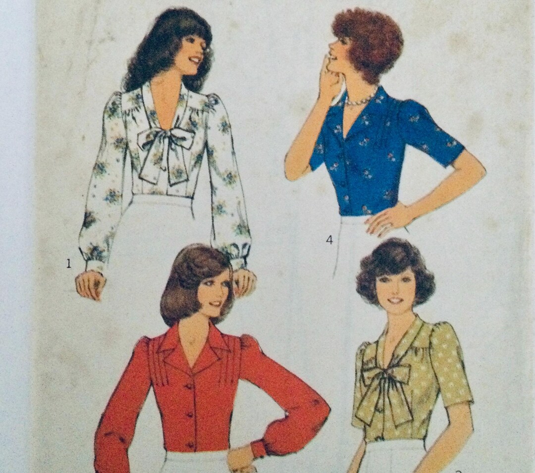 Style 4867 Vintage 1974 Sewing Pattern Misses Blouse to Fit 34 Inch ...