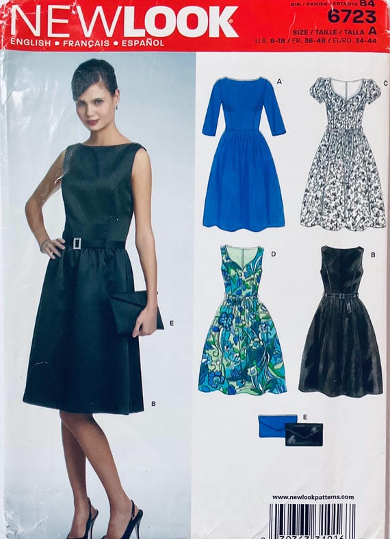New Look 6723 Sewing Pattern Misses' Dresses, Belt, Purse With
