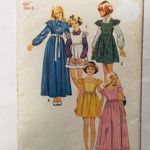 Einfachheit 6190 Vintage 1974 Schnittmuster Mädchen Kleid oder Pullover und Bluse in zwei Längen Grösse 8 27 brust, 23,5 taille gebraucht