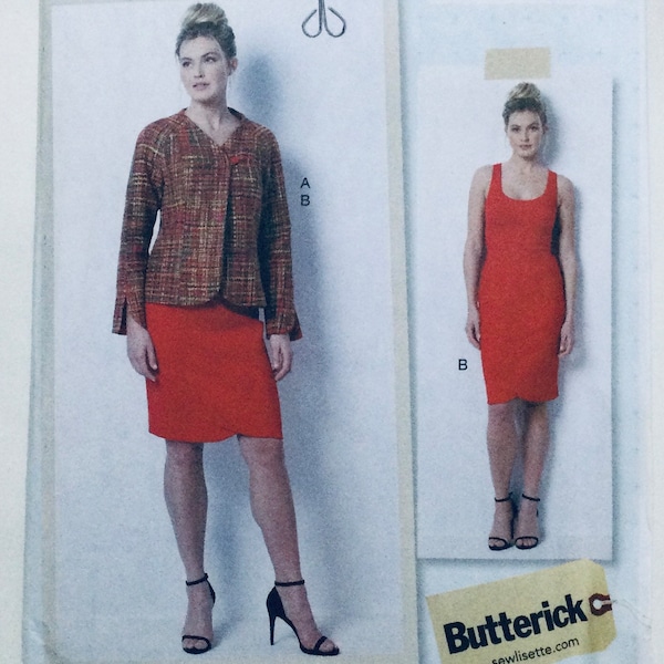 Butterick 6493 Lisette Schnittmuster Misses' gefütterte Jacke und Rock 14-22 fabrik gefaltet