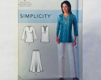 Simplicity 9130 Sewing Pattern Easy to Sew Misses&#39; Skirt, Pants, Tunic and Scarf 10-18 factory folded