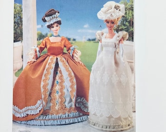 Vogue Craft 9867 vintage 1998 Sewing Pattern Historical Clothes for 11.5" fashion doll factory folded