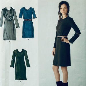 Simplicity 2054 Sewing Pattern by Cynthia Rowley Misses&#39; Knit Dress and Cowl-Collar 6-14 factory folded