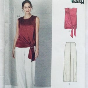 New Look 6662 Easy Sewing Pattern for wide legged pants and sleeveless draped top 10-22 factory folded