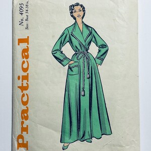 Practical 4095 Vintage 50s Sewing Pattern Misses' Dressing Gown to fit 34 to 38 inch bust used complete