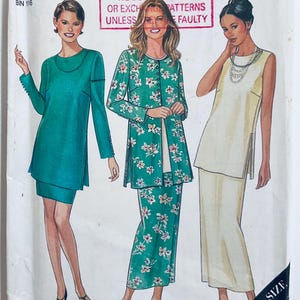 New Look 6524 Symönster för Misses jackor, tunikor och kjolar för storlekar 10 till 22, fabriksvikta