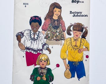 Butterick 6176 Wzór do szycia w stylu lat 80. Szybki do wykonania Bluzki dla dziewcząt Betsey Johnson w rozmiarze 8, 69 cm, z wycięciem na biust