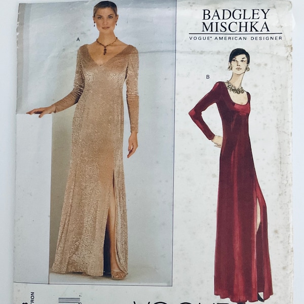 Vogue 2073 American Designer Badgley Mischka Misses'/Misses' Petite Easy Lined Evening Dress to fit 6 8 and 10 factory folded