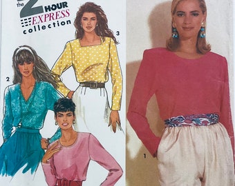 Simplicity 7381 Two Hour Express Sewing Pattern Misses' Pullover Tops sizes 10 to 16 cut complete