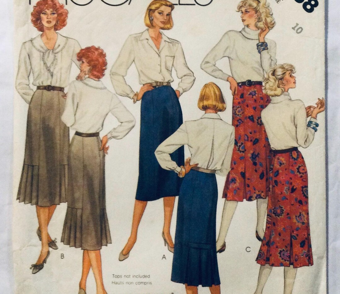 Mccall's 2638 Vintage 1986 Sewing Pattern Misses' Skirt Size 10 Cut ...