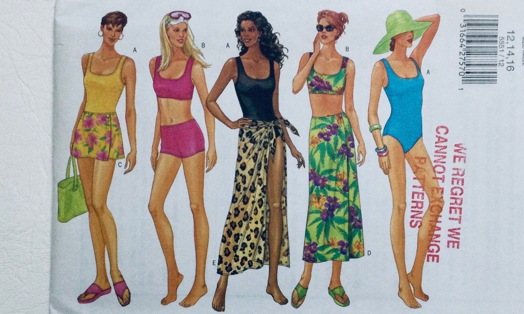 Butterick 5551 Easy Sewing Pattern Misses' Swimsuit Bikini Etsy