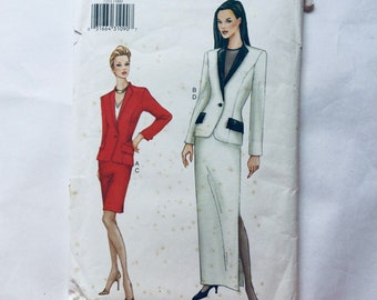 Vogue 7211 Vintage 1999 Easy Sewing Pattern Misses'/Misses' Petite Jacket and Skirt 6-10 factory folded