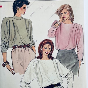Vogue 8889 Vintage 80s Sewing Pattern Misses&#39; Blouses to fit size 14 cut complete