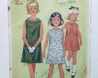 Simplicity 6378 Vintage 1965 Sewing Pattern Jiffy Dress for Girl 28 inch breast used