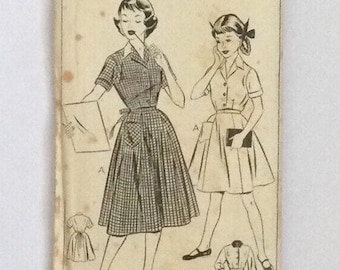 Wzór do szycia dla dziewcząt w stylu vintage z lat 50. XX wieku, rozmiar klatki piersiowej 32, używany, nr 695