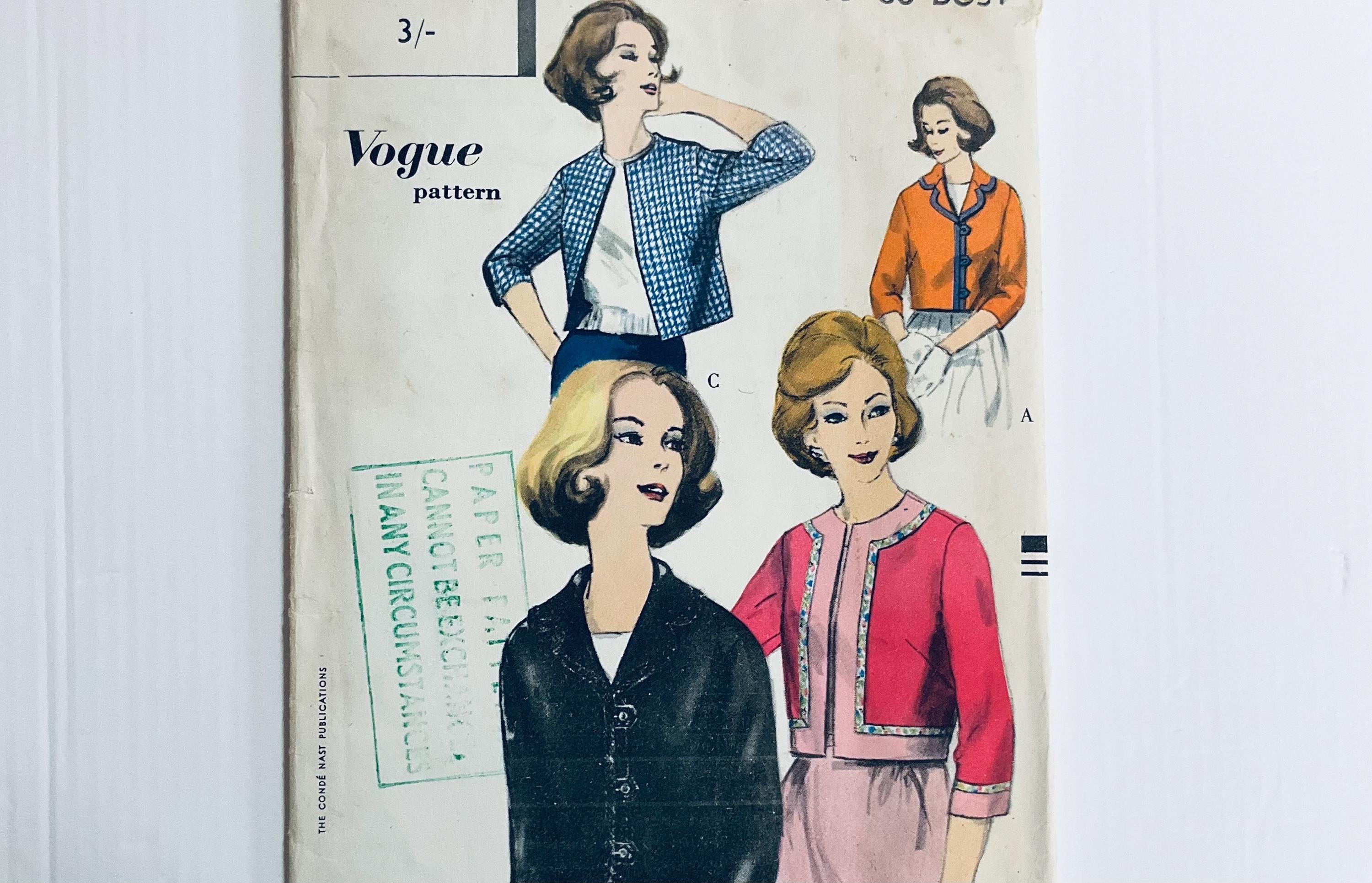 Vogue 5151 Vintage 1960s Sewing Pattern Lined Edge to Edge Jacket