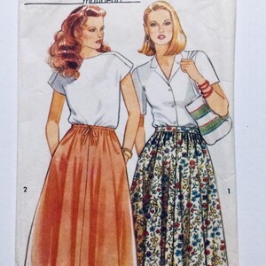 Maudella SO33 Vintage 80s Sewing Pattern Misses gathered skirt to fit sizes 8 - 18 cut to size 18 complete
