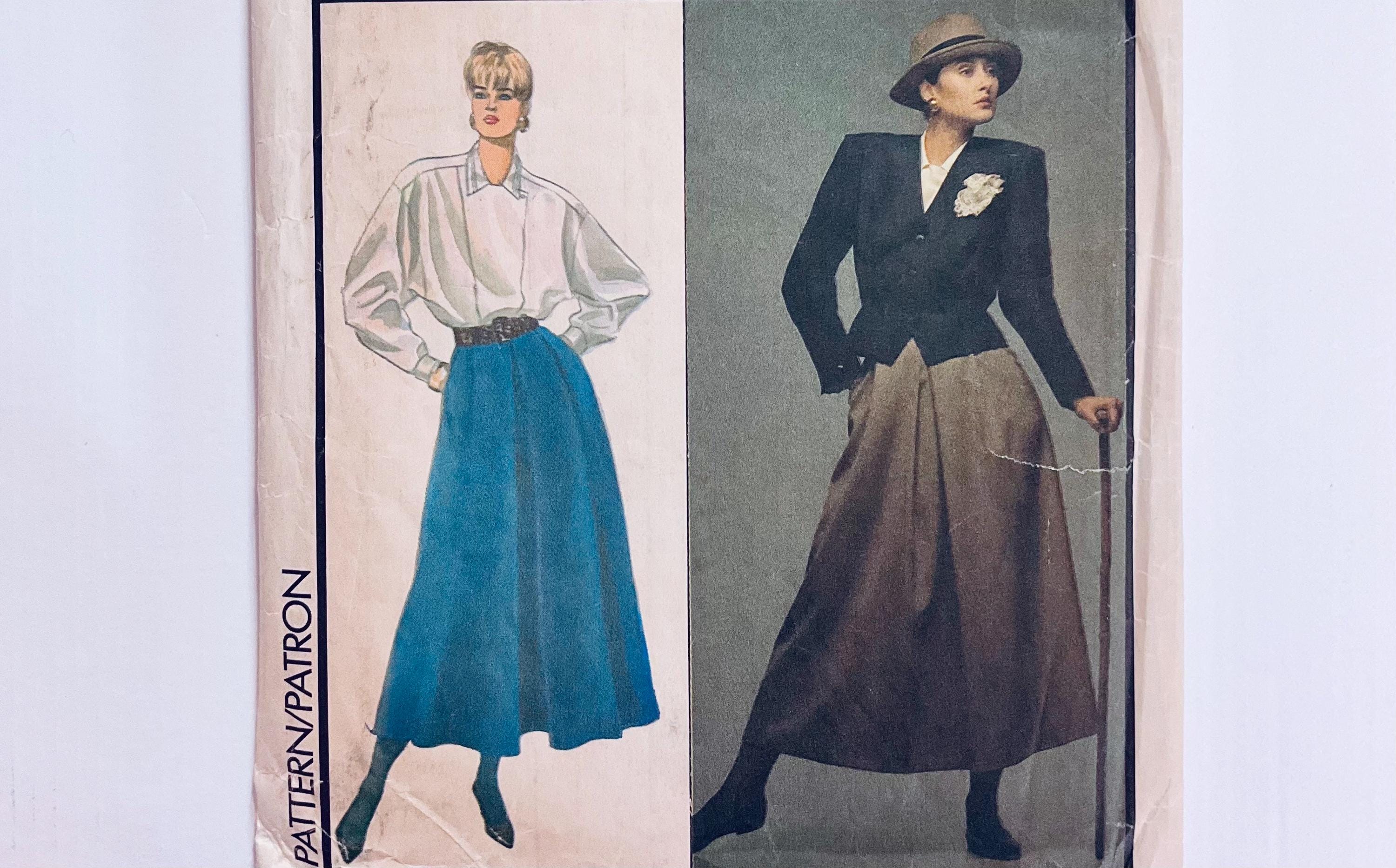 Style 4891 Vintage 80s Sewing Pattern by Alfred Sung Misses' Lined Jacket, Blouse and Skirt size 12 cut complete