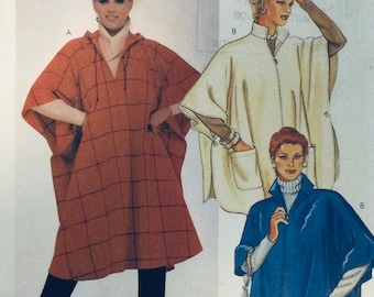 McCall's 2109 Vintage 1985 Sewing Pattern Misses' Poncho in two lengths 6-20 used