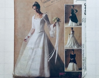 McCall's 3449 Pattern Misses' Wedding Bridal Two-piece Gown and Bridesmaid Dress 14-18 cut complete to size 18