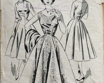 Le Roy 2247 Vintage 1950s Sewing Pattern Rare Unusual Maternity Dress 36 bust well used