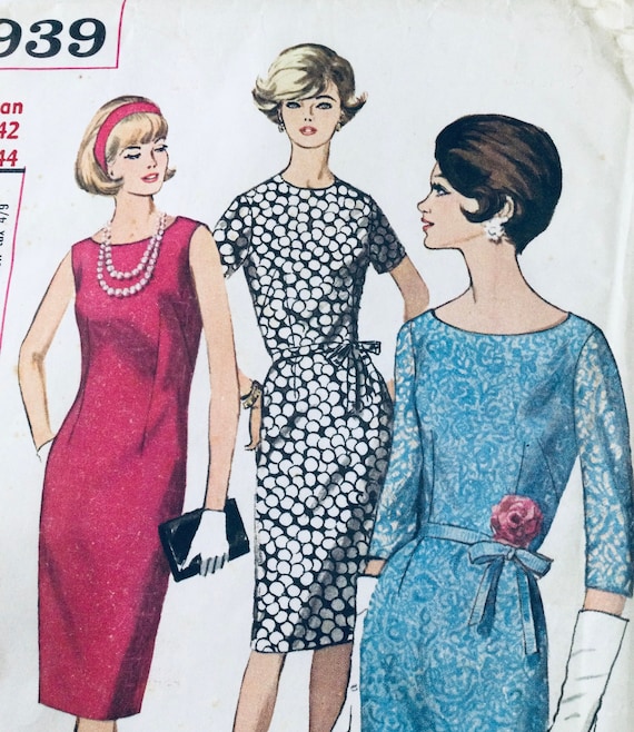Simplicity 5939 Vintage 1965 Sewing Pattern Woman's Dress Size 44 Inch Bust  Factory Folded - Etsy