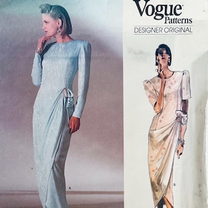 Vogue 1884 Vintage 1987 Designer Original Schnittmuster by Bellville Sassoon Misses Abendkleid Größe 12 fabrik gefaltet
