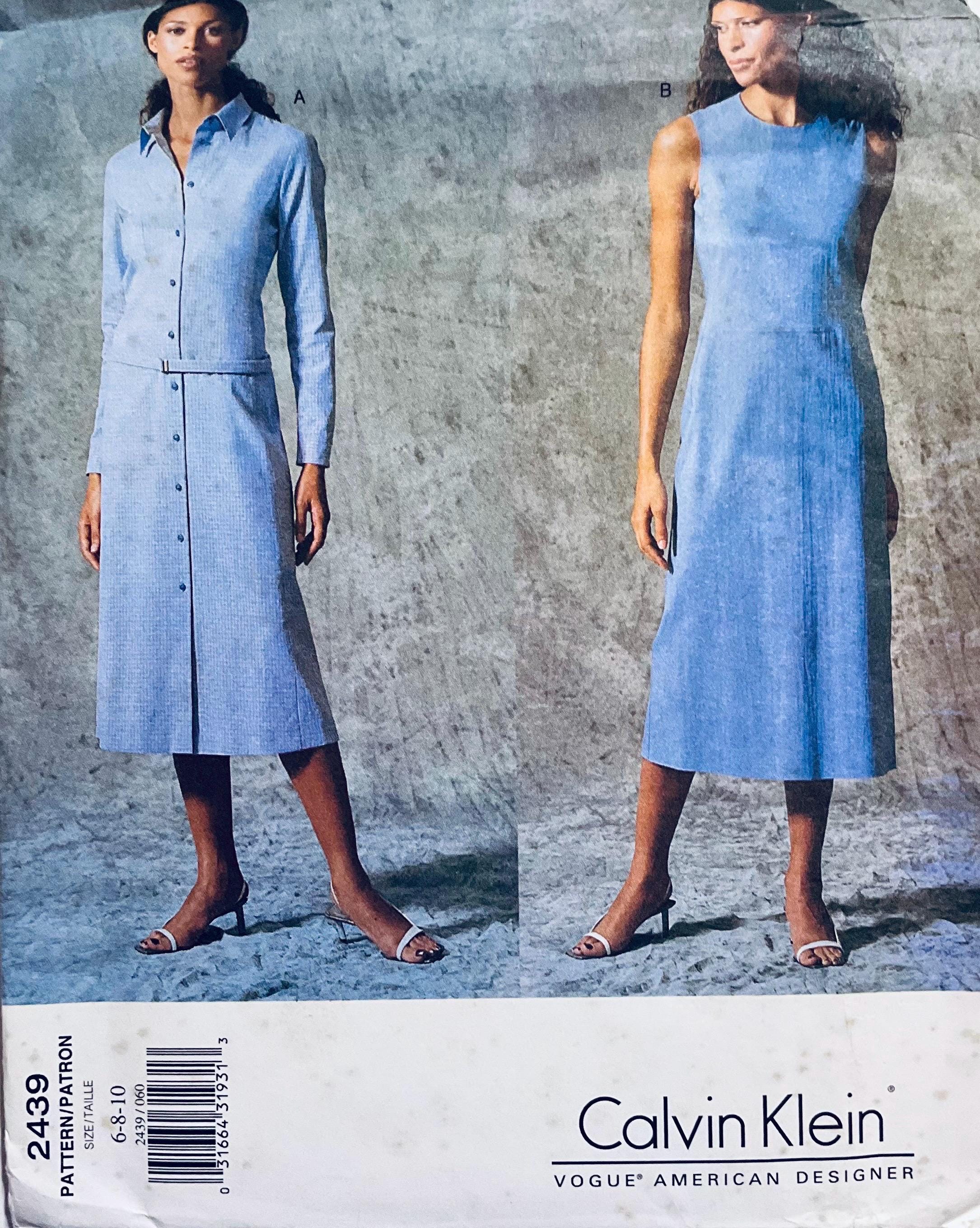 Vogue 2439 Sewing Pattern by Calvin Klein Misses Fitted A-line Dress to Fit  Sizes 6 8 and 10 Factory Folded - Etsy Australia