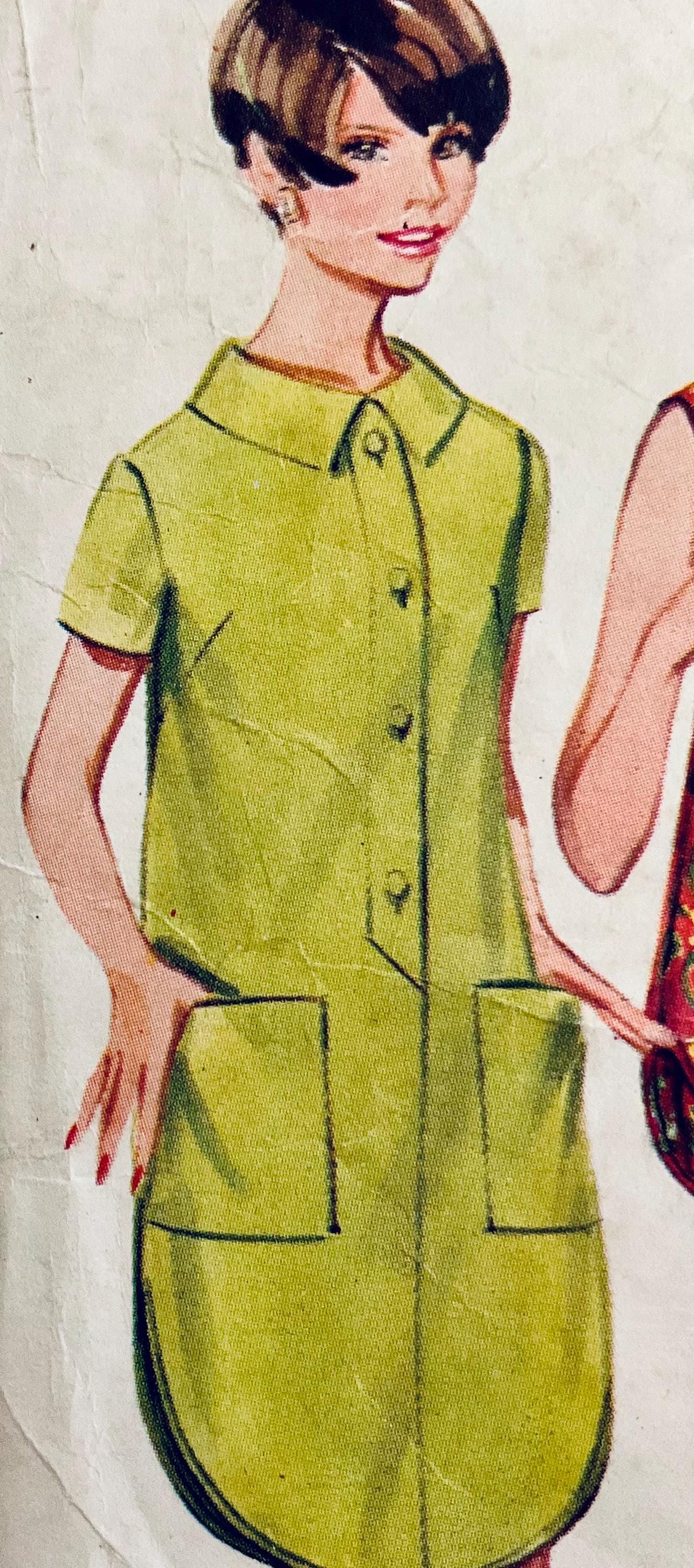 Butterick 4459 Vintage 1967 Sewing Pattern Misses' Shirtdress or