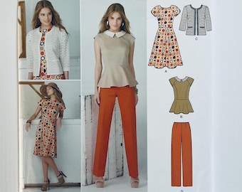 Simplicity 1699 Sewing Pattern Misses&#39;/Miss Petite Dress or Top, Jacket and Pants to fit 8 to 16 factory folded