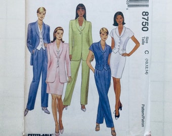 McCall's 8750 Sewing Pattern Misses' Lined Jacket, Top, Pants and Skirt 10-14 factory folded