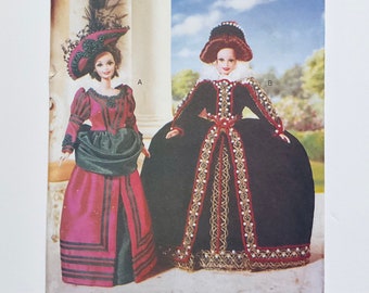 Vogue Craft 9917 Vintage 1998 Sewing Pattern by Linda Carr for 11.5" fashion doll Historical Costumes factory folded
