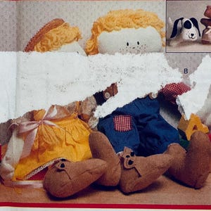 Butterick 4948/134 Sewing Pattern for Soft Toys Doll, Teddy Bear and Dog factory folded