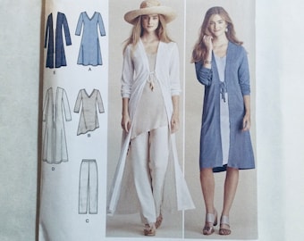 Simplicity 8059 Sewing Pattern Misses&#39; Duster, Pants and Knit Dress or Tunic xxs-xxl factory folded