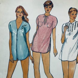 Butterick 3709 Vintage 1978 Sewing Pattern Misses Nightshirt & Shorts 16 to 18 factory folded