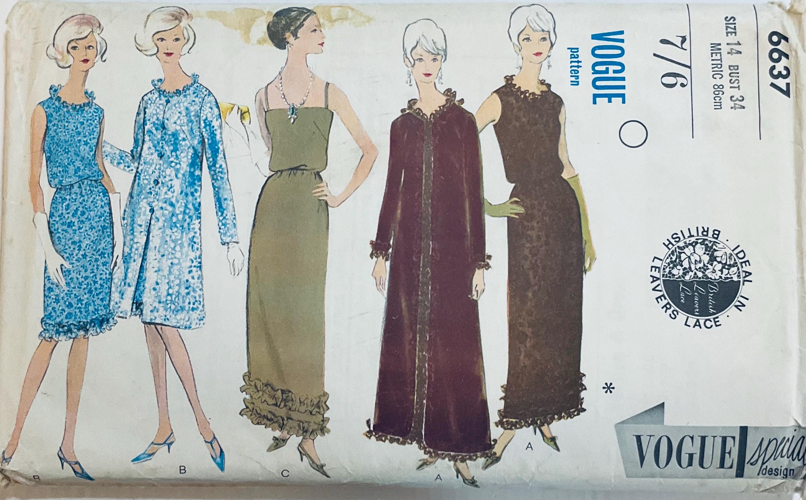 Vogue 6637 Vintage Early 60s Sewing Pattern Evening Dress and Coat to Fit  Size 34 Bust Complete Unused - Etsy