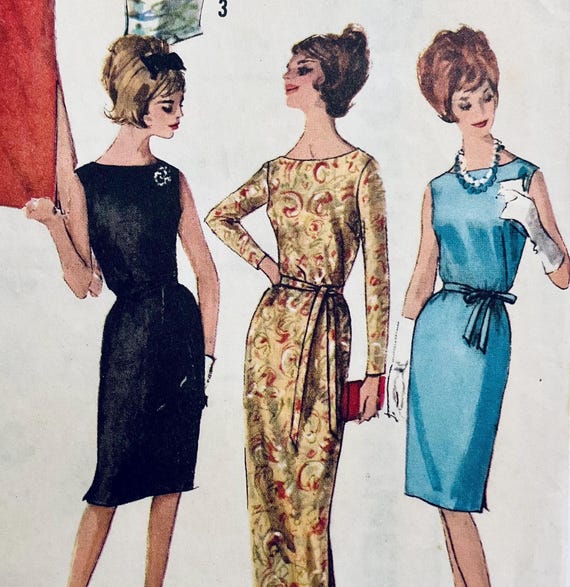 Simplicity 5016 Vintage 1963 Printed Pattern Misses' Shift Dress to fit  size 38 bust cut complete