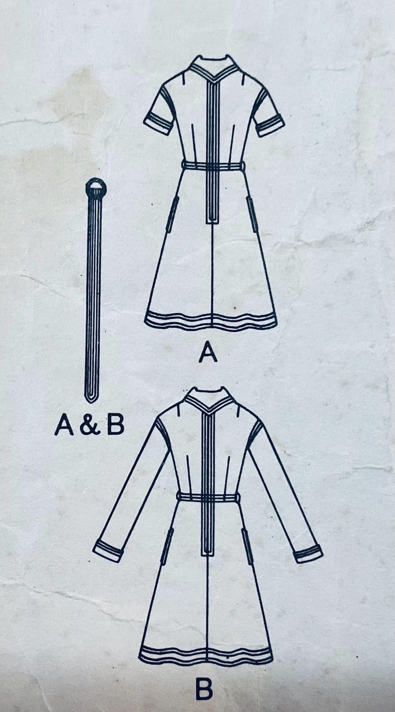 Vogue 1151 Vintage 1974 Jean Muir Sewing Pattern Dress to Fit Size 12 ...
