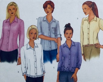 Butterick 6715 Easy Sewing Pattern for Misses/Misses' Petite Blouse 12 14 16 factory folded